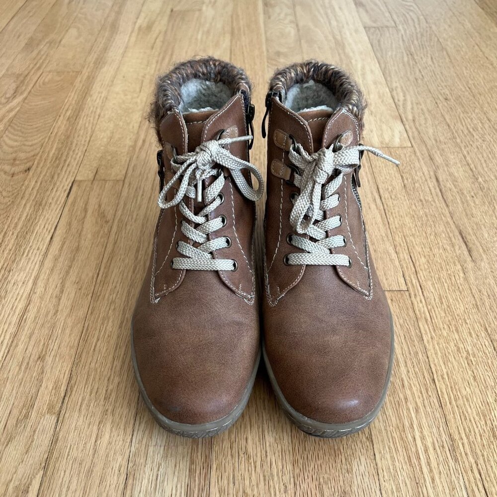 Spring Step Karlene Vegan Relife Ankle Booties Brown Women's Size 41/US 9.5-10